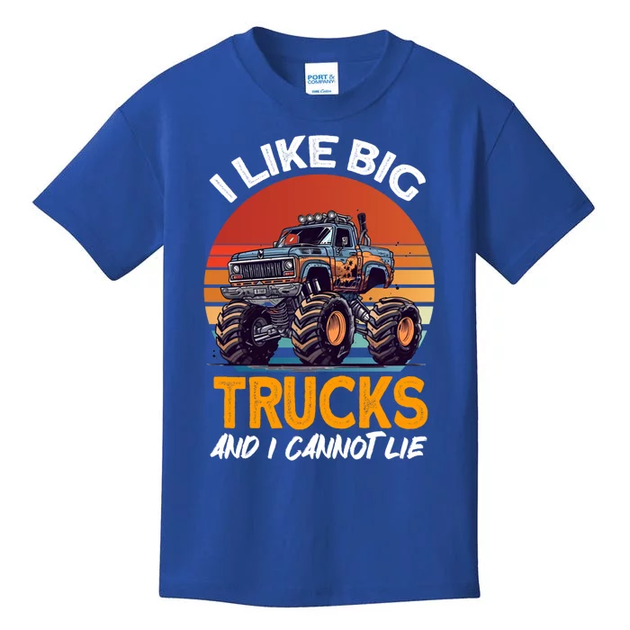 I Like Big Trucks And I Cannot Lie Vintage Monster Truck Gift Kids T-Shirt