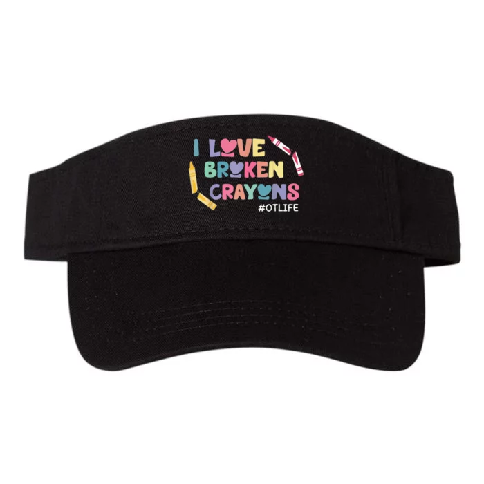 I Love Broken Crayons OT Life Occupational Therapist Therapy Valucap Bio-Washed Visor