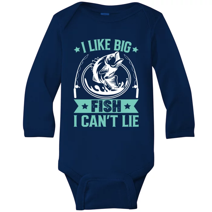 I Like Big Fish I Can Not Lie Gift Baby Long Sleeve Bodysuit