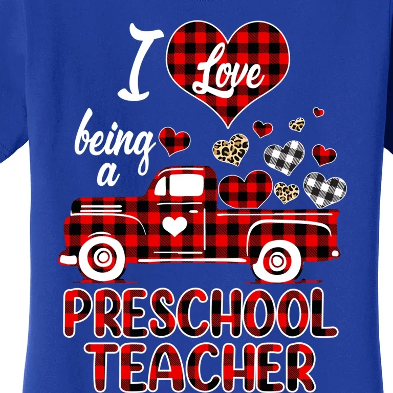 I Love Being Preschool Teacher Cute Hearts Valentine's Day Gift Women's T-Shirt