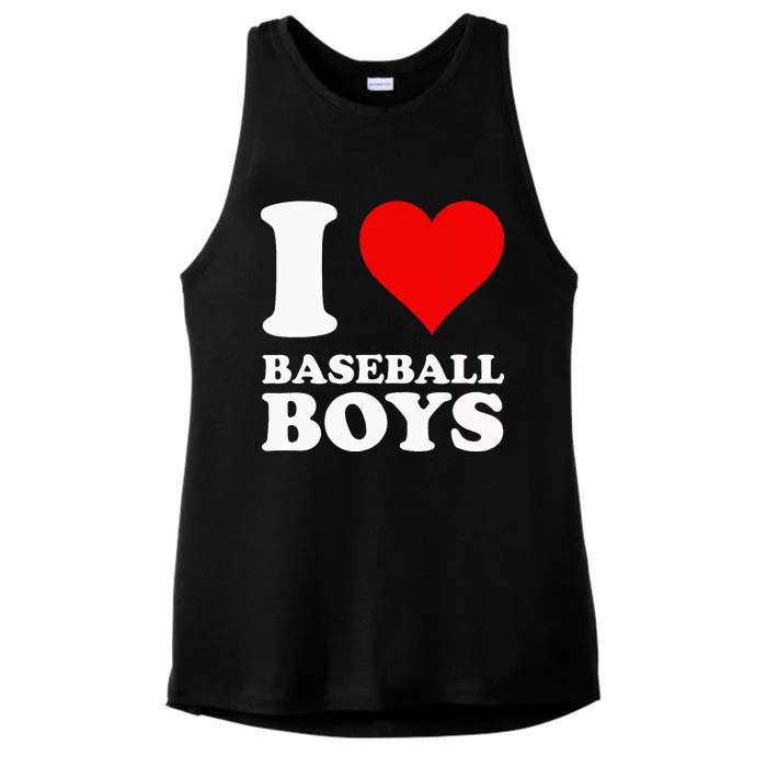 I Love Baseball Ladies Tri-Blend Wicking Tank