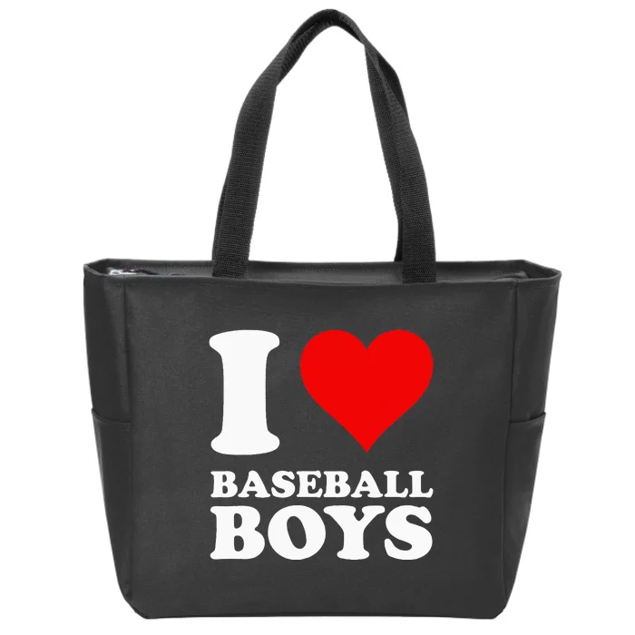 I Love Baseball Zip Tote Bag