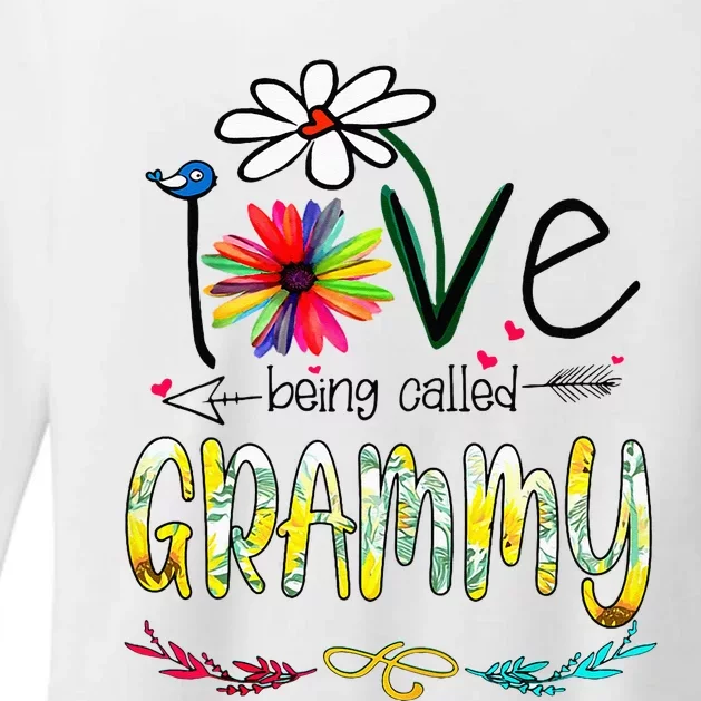 I Love Being Called Grammy Sunflower Mothers Day Gift Womens CVC Long Sleeve Shirt