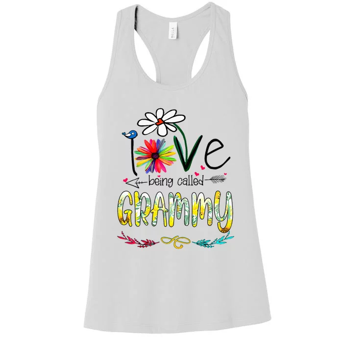 I Love Being Called Grammy Sunflower Mothers Day Gift Women's Racerback Tank