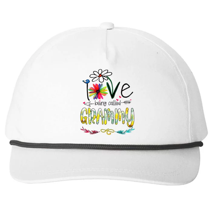 I Love Being Called Grammy Sunflower Mothers Day Gift Snapback Five-Panel Rope Hat