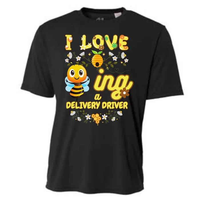 I Love Beeing A Delivery Driver Bee Lover Job Profession Cooling Performance Crew T-Shirt