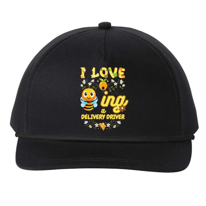 I Love Beeing A Delivery Driver Bee Lover Job Profession Snapback Five-Panel Rope Hat