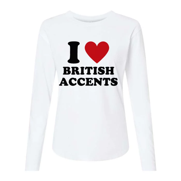 I Love British Accents I Heart British Accents Womens Cotton Relaxed Long Sleeve T-Shirt