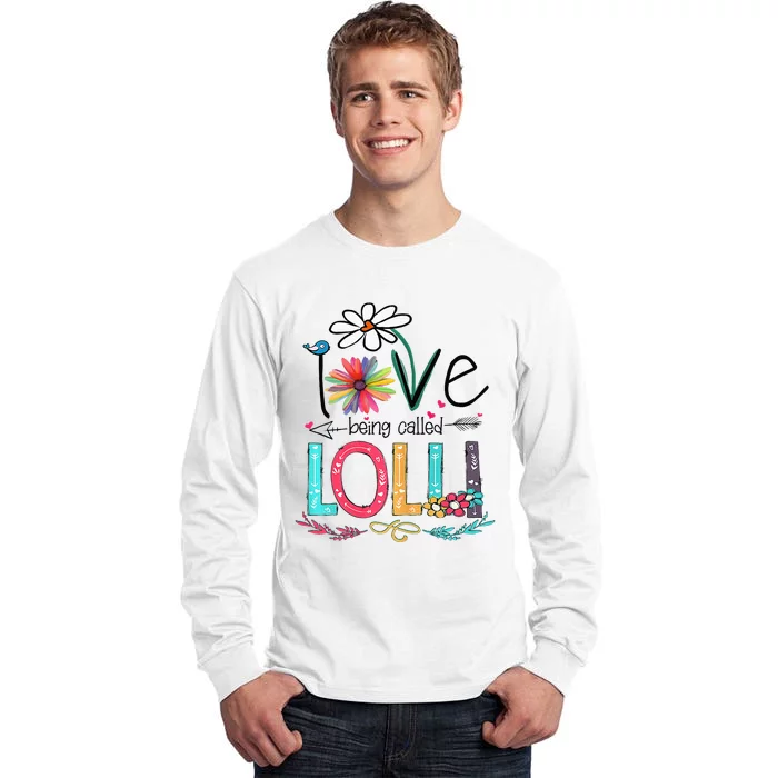 I Love Being Called Lolli Sunflower Mothers Day Tall Long Sleeve T-Shirt