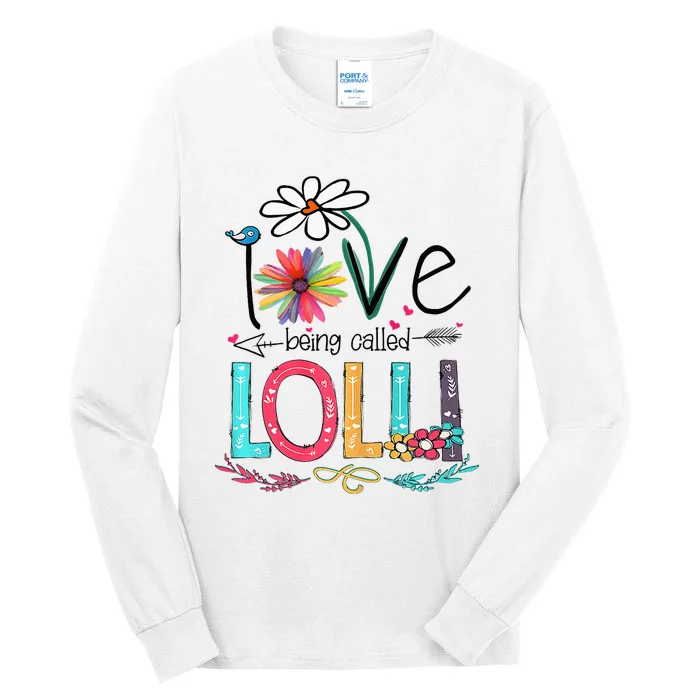 I Love Being Called Lolli Sunflower Mothers Day Tall Long Sleeve T-Shirt