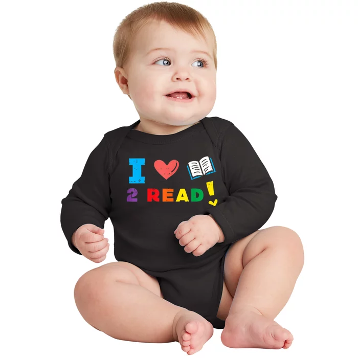 I Love Book To Read Bookworm Librarian Women Baby Long Sleeve Bodysuit