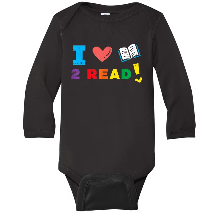 I Love Book To Read Bookworm Librarian Women Baby Long Sleeve Bodysuit