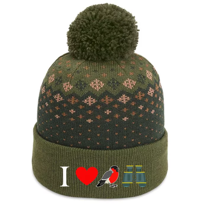 I Love Bird Watching Gift Birding Watcher Lovers The Baniff Cuffed Pom Beanie