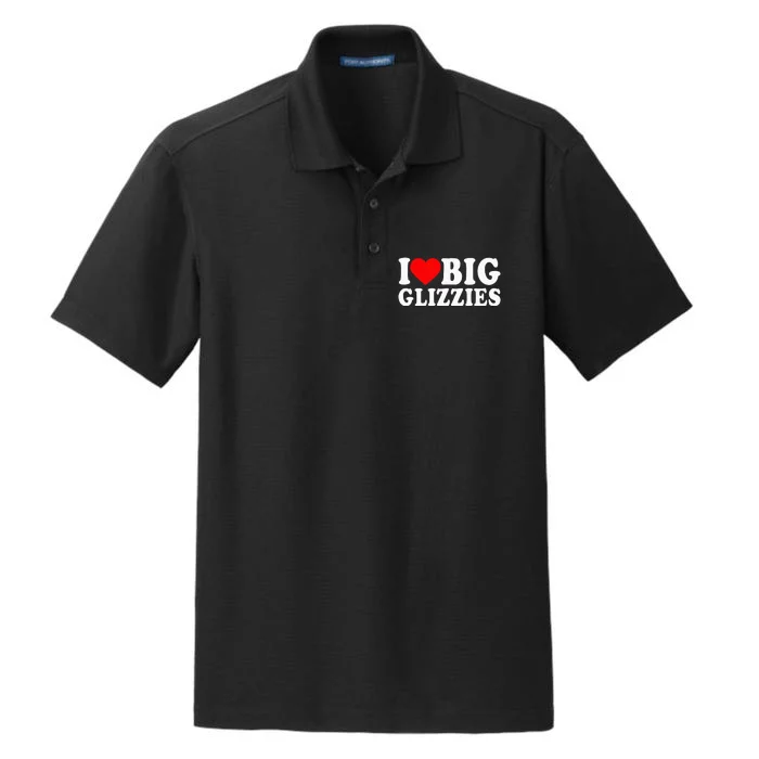 I Love Big Glizzies I Heart Hot Dog Lover Glizzy Gobbler Dry Zone Grid Performance Polo