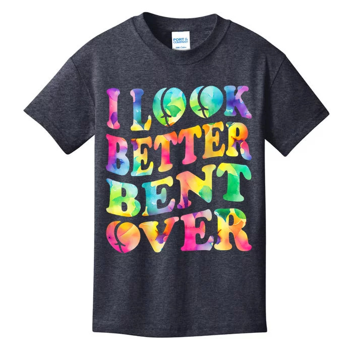 I Look Better Bent Over Peach Booty Funny Tie Dye Kids T-Shirt