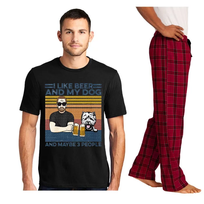 I Like Beer My Dog And Maybe 3 People Funny Dog Lovers Gift Pajama Set