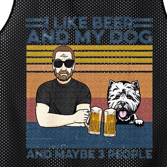 I Like Beer My Dog And Maybe 3 People Funny Dog Lovers Gift Mesh Reversible Basketball Jersey Tank