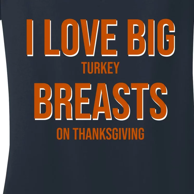 He Likes My Turkey Breasts Funny Thanksgiving Couple Vneck T-shirt