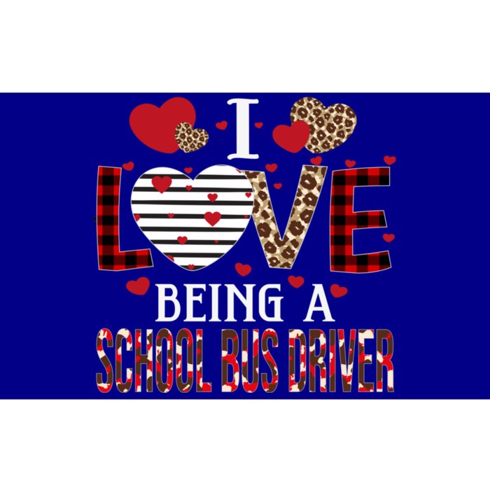 I Love Being A School Bus Driver Red Plaid Hearts Valentines Cute Gift Bumper Sticker