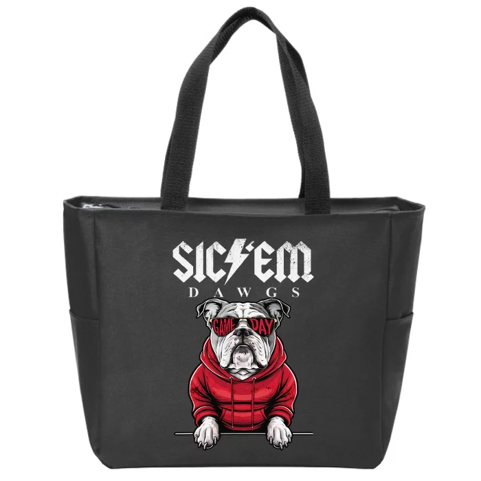 I Love Bulldog Proud Name Vintage Game Day Funny Dog Animal Gift Zip Tote Bag