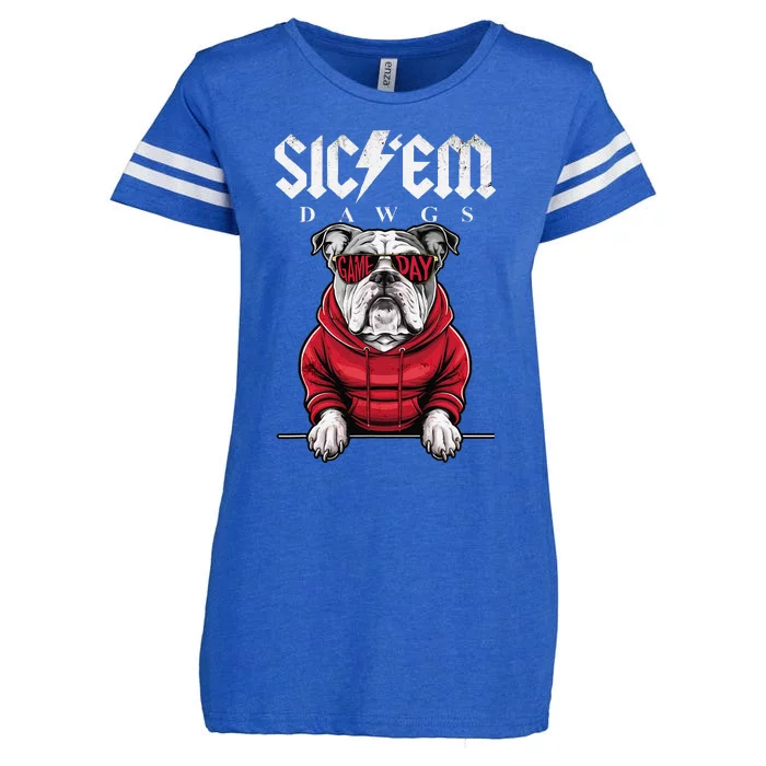 I Love Bulldog Proud Name Vintage Game Day Funny Dog Animal Gift Enza Ladies Jersey Football T-Shirt