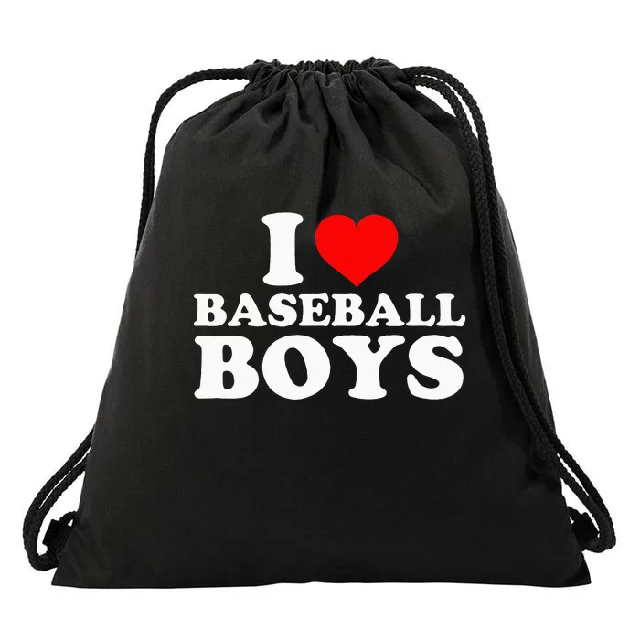 I Love Baseball I Heart Baseball Funny Drawstring Bag