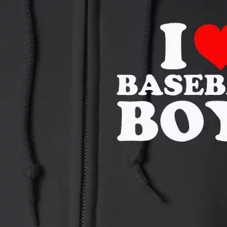 I Love Baseball I Heart Baseball Funny Full Zip Hoodie