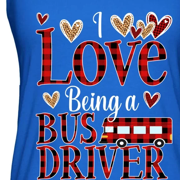 I Love Being A School Bus Driver Valentines Day Buffalo Gift Ladies Essential Flowy Tank