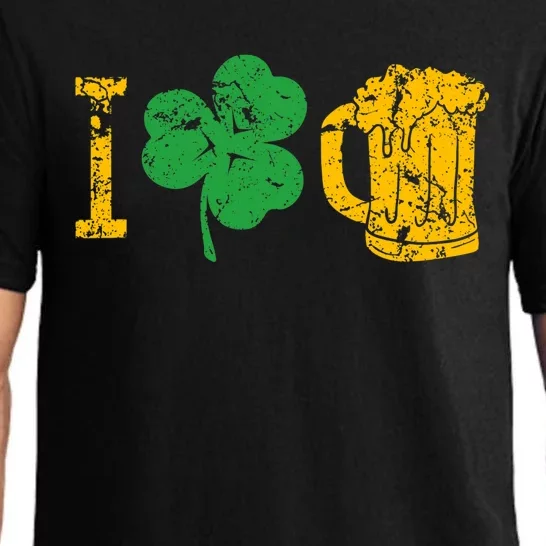 I Love Beer Four Leaf Clover St Patricks Day Pajama Set