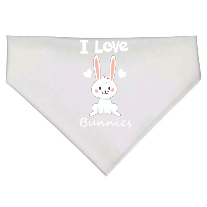 I Love Bunnies Rabbit Animal USA-Made Doggie Bandana