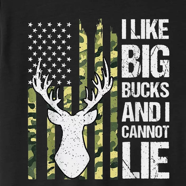 I Like Big Bucks and I Cannot Lie Deer Hunting USA Flag ChromaSoft Performance T-Shirt