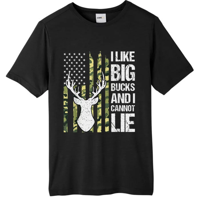 I Like Big Bucks and I Cannot Lie Deer Hunting USA Flag ChromaSoft Performance T-Shirt