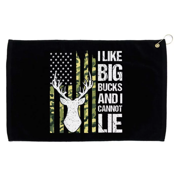 I Like Big Bucks and I Cannot Lie Deer Hunting USA Flag Grommeted Golf Towel