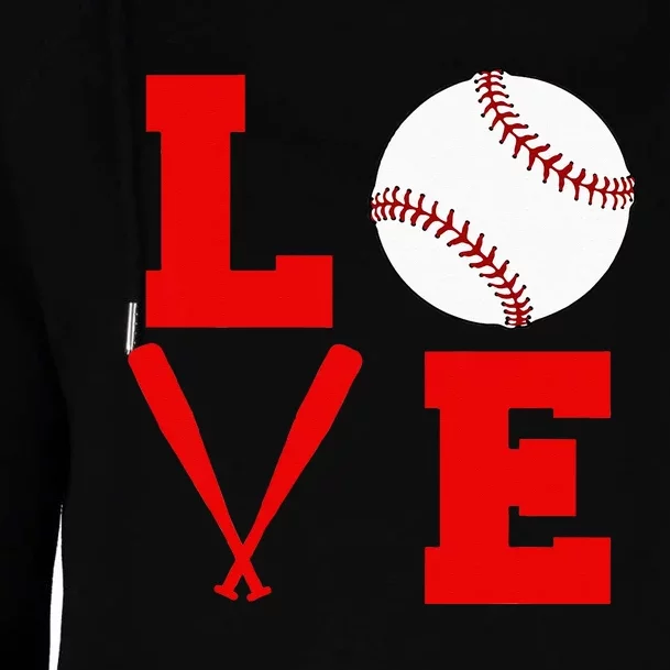 I Love Baseball Womens Funnel Neck Pullover Hood