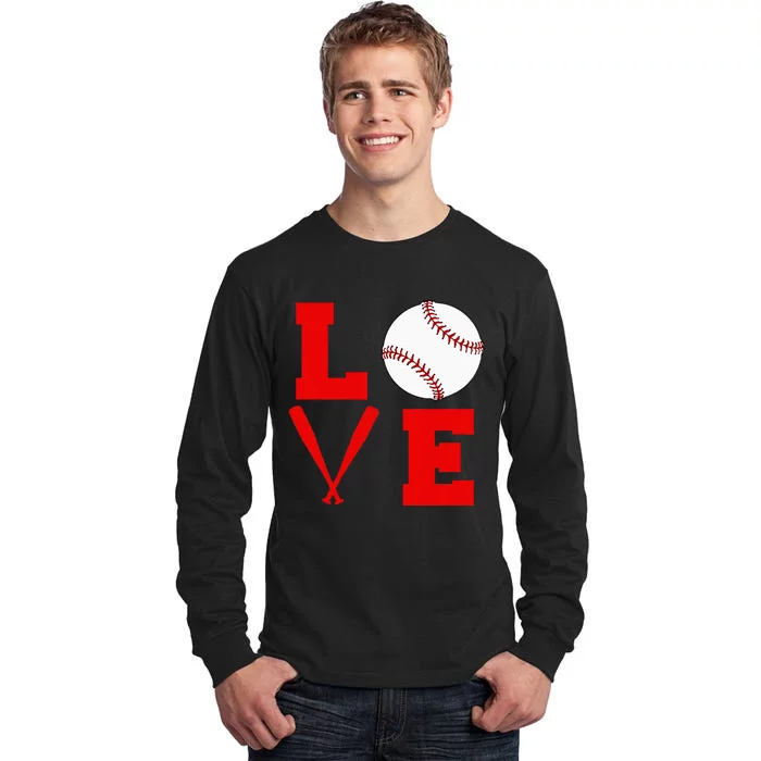 I Love Baseball Tall Long Sleeve T-Shirt