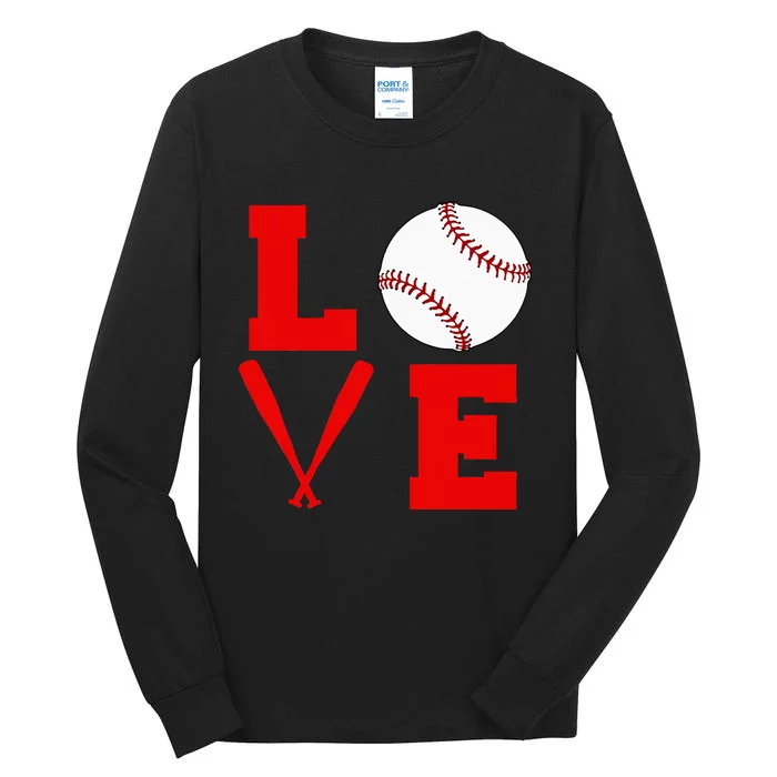 I Love Baseball Tall Long Sleeve T-Shirt