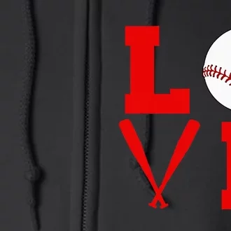 I Love Baseball Full Zip Hoodie