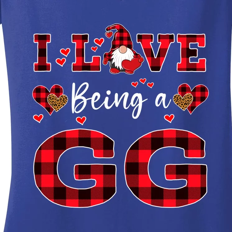 I Love Being A Gg Gnome Valentine's Day Gg Meaningful Gift Women's V-Neck T-Shirt