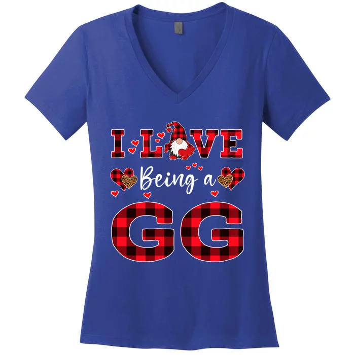 I Love Being A Gg Gnome Valentine's Day Gg Meaningful Gift Women's V-Neck T-Shirt