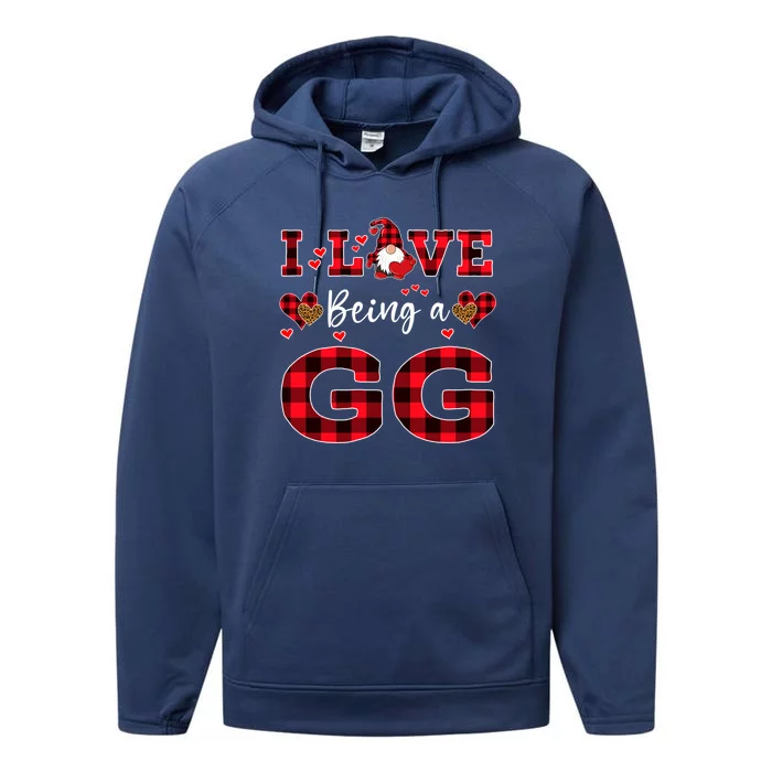 I Love Being A Gg Gnome Valentine's Day Gg Meaningful Gift Performance Fleece Hoodie