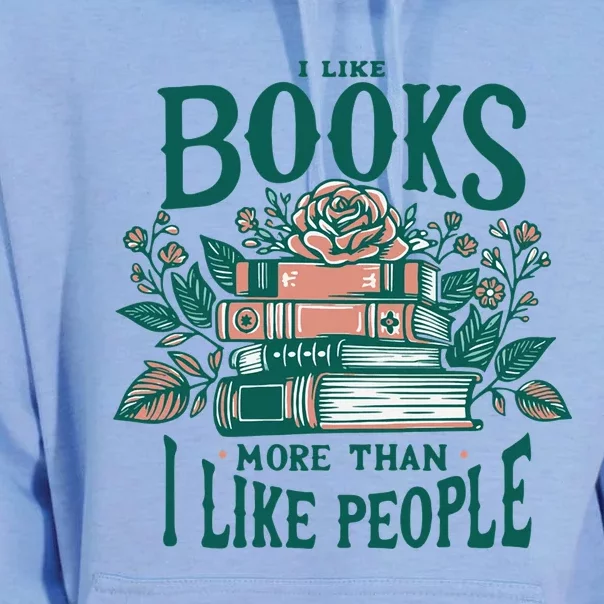 I Like Books More Than People Reading Teacher Book Nerds Unisex Surf Hoodie