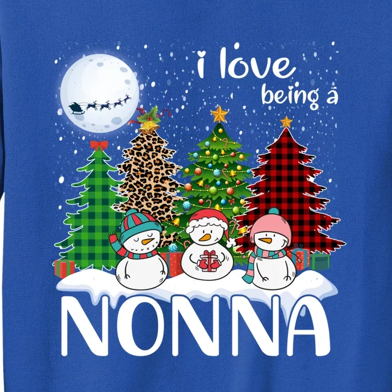 I Love Being A Nonna Snow Xmas Leopard Tree Christmas Cute Gift Sweatshirt