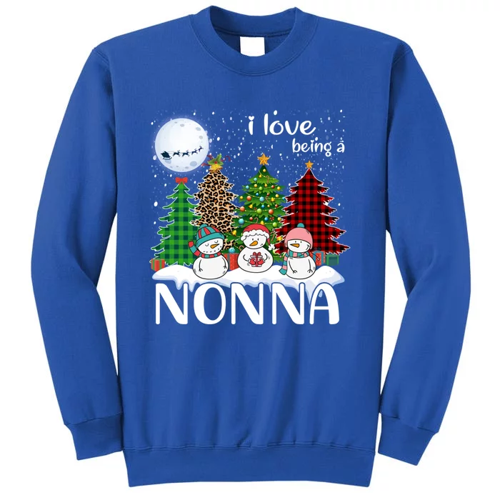 I Love Being A Nonna Snow Xmas Leopard Tree Christmas Cute Gift Sweatshirt