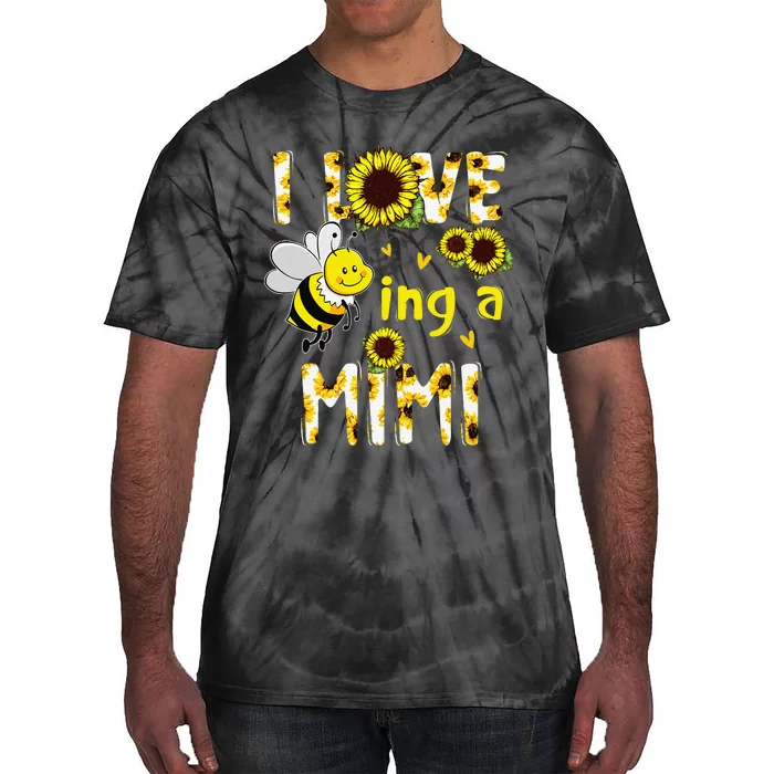 I Love Being A Mimi Sunflower Bee, Mother's Day Tie-Dye T-Shirt