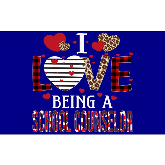 I Love Being A School Counselor Red Plaid Hearts Valentines Funny Gift Bumper Sticker