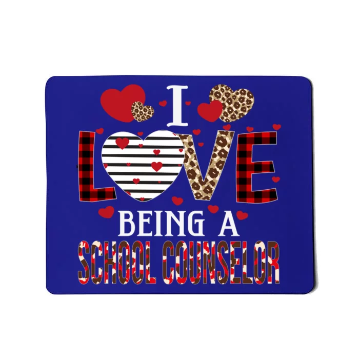 I Love Being A School Counselor Red Plaid Hearts Valentines Funny Gift Mousepad