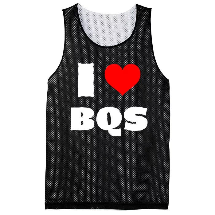 I Love Bqs Mesh Reversible Basketball Jersey Tank