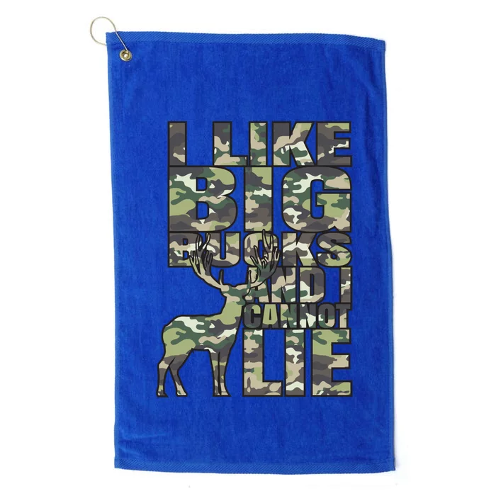 I Like Big Bucks And I Cannot Lie Hunting Deer Archery Rifle Gift Platinum Collection Golf Towel