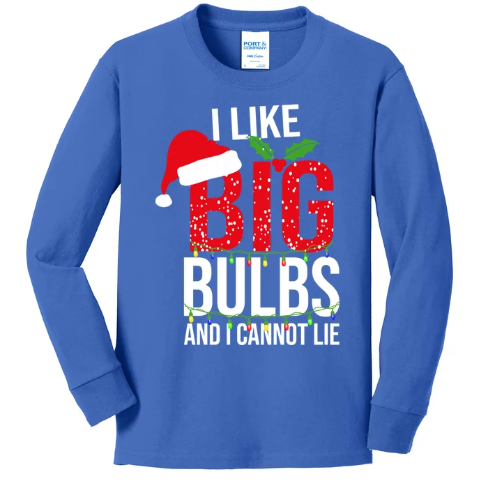 I Like Big Bulbs And Cannot Lie Christmas Light Decorator Gift Kids Long Sleeve Shirt