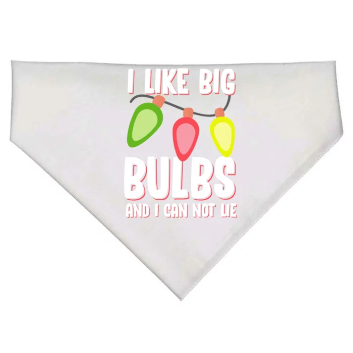 I Like Big Bulbs And I Can Not Lie Funny Christmas Gift USA-Made Doggie Bandana